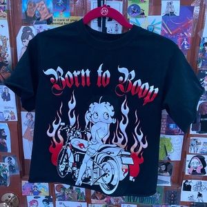 Hand Painted Betty Boop crop top